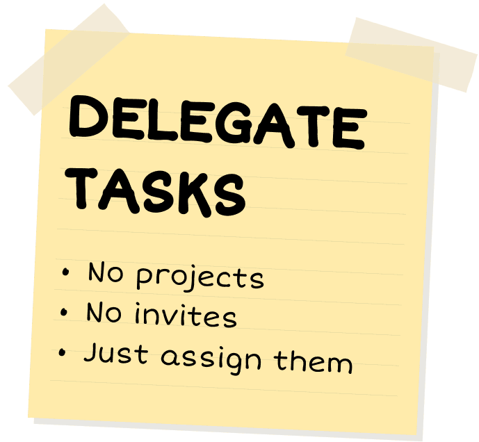 delegate task sticky note