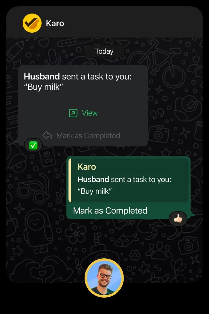 karo app to whatsapp